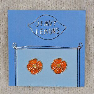 Jenny Lemons Poppy Earrings .925 Silver Marked NEW